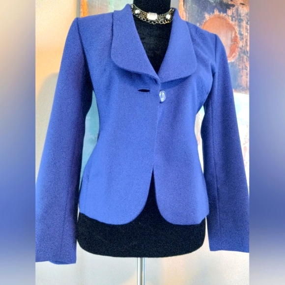 Pendleton Virgin Wool Purple Blazer Size 4 NWOT Single Button Front Closure - Picture 9 of 11